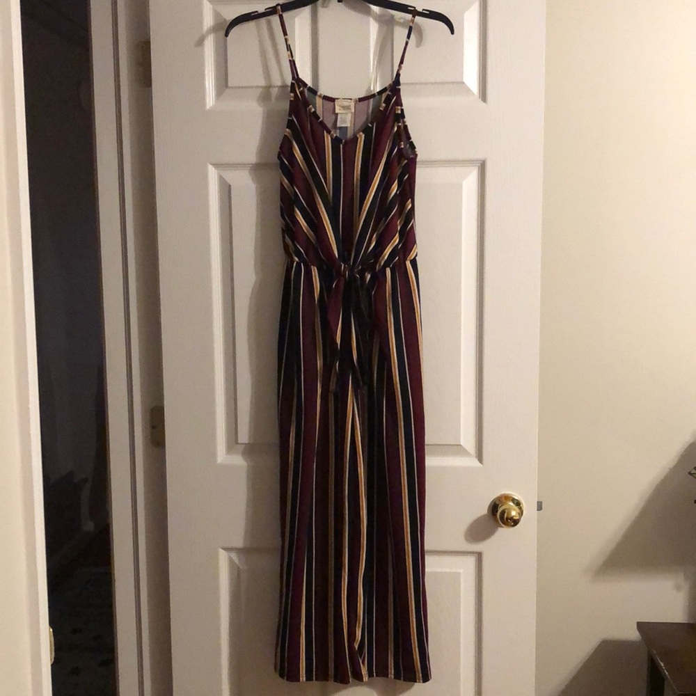 Striped cropped jumpsuit